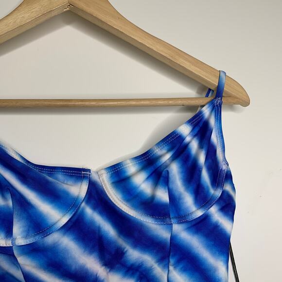 Onia Chelsea Blue Tie Dye One Piece Swimsuit Medium New With Tags - Picture 4 of 11